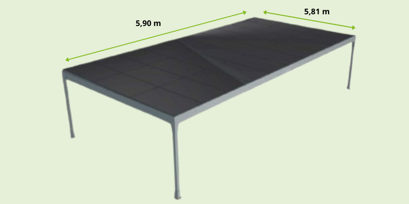 Solar-powered double carport