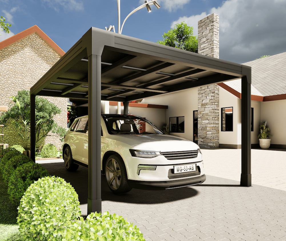 Freestanding solar carport