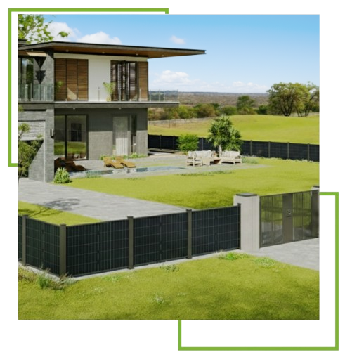 Clôture solaire équipée de panneaux solaires